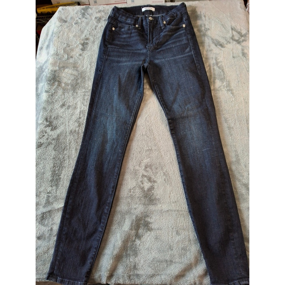 Good American Good Legs High Rise Skinny Jeans Dark Indigo Blue Size 0/25